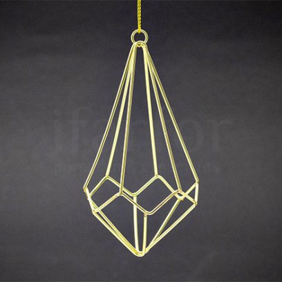 Елочная игрушка Проволочный бриллиант золотой 2