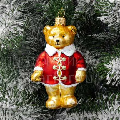 Елочная игрушка Миша в красном кафтане