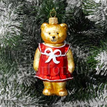 Елочная игрушка Маша в красном платье