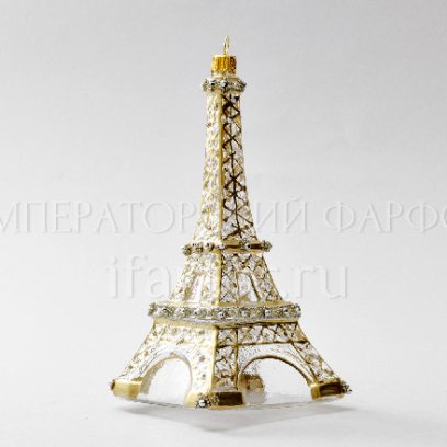 Елочная игрушка в подарочной коробке «Эйфелева башня» Стекло. 80 x 165 мм.