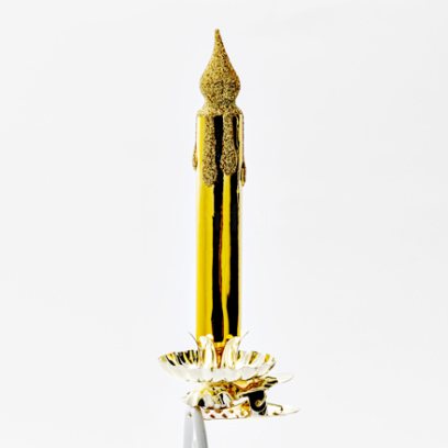 Елочная игрушка «Свеча золотистая»