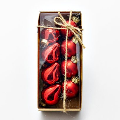 Набор елочных игрушек Рубиново-красный Конус