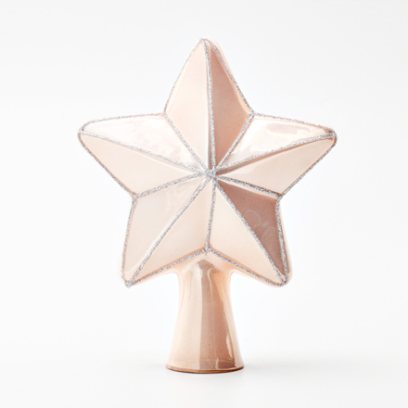 Елочная игрушка Верхушка для елки Звезда Нежная магнолия