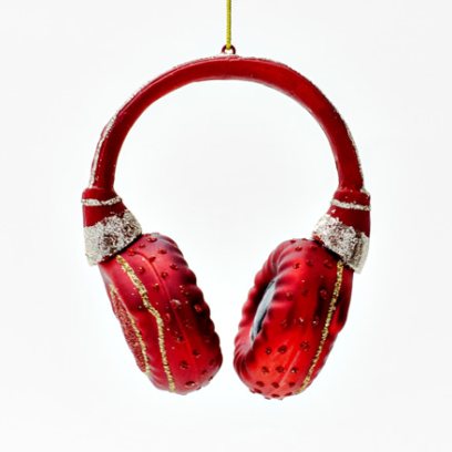Елочная игрушка Наушники красные