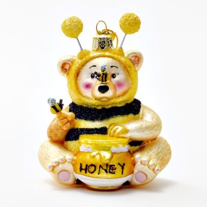 Елочная игрушка Мишка в костюме пчелы