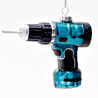 Елочная игрушка Электродрель синяя