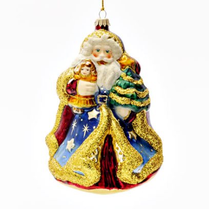 Елочная игрушка Дед Мороз в звездной шубе