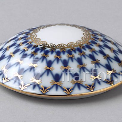 Крышка к бокалу Кобальтовая сетка Снежное утро