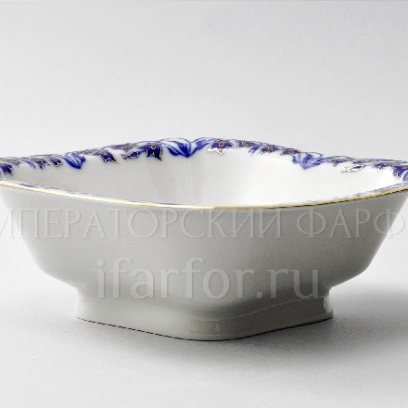 Салатник 4 порц. квадр. «Колокольчики» Форма: Молодежная. Твердый фарфор