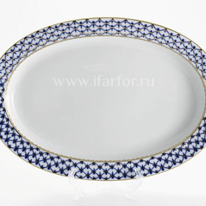 Блюдо овальное «Кобальтовая сетка»