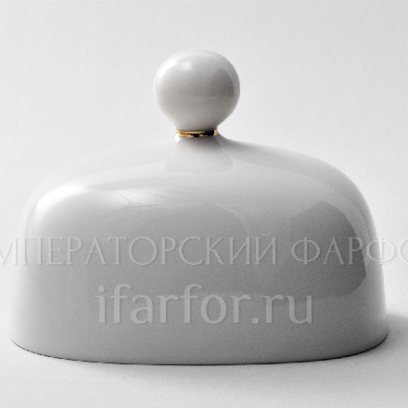 Крышка к масленке «Золотая лента» Форма: Прямоугольная. Твердый фарфор. 125 x 115 x 95 мм.