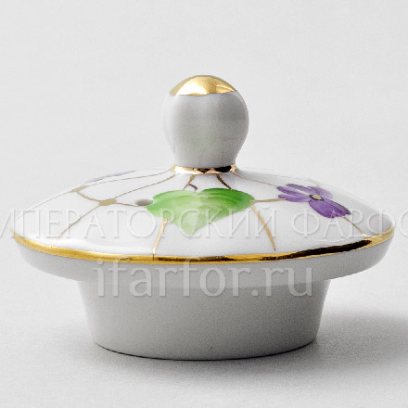 Крышка к заварочному чайнику «Лесная фиалка» Форма: Тюльпан. Твердый фарфор. 65 x 37 x 45 мм.