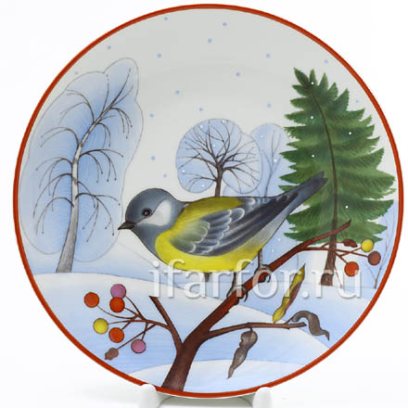 Тарелка декоративная «Большая синица»