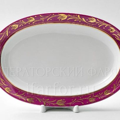 Селедочница «Сетка-блюз 1» Форма: Молодежная. Твердый фарфор. 250 мм.