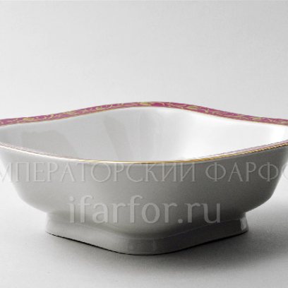 Салатник 6 порц. квадр. «Сетка-блюз 2» Форма: Молодежная. Твердый фарфор. 205 мм.