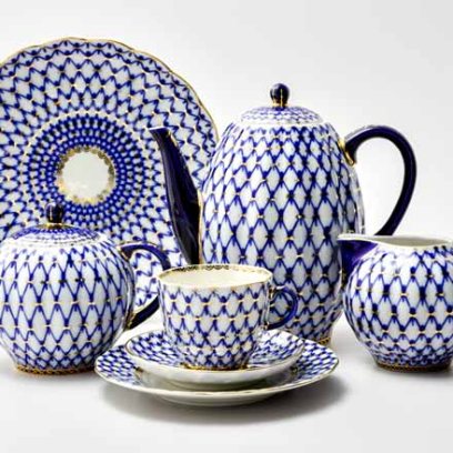 Сервиз кофейный Кобальтовая сетка 6/22 Тюльпан