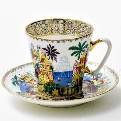 Чашка с блюдцем кофейная Голубое озеро 1/2 Черный кофе