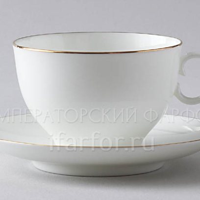 Чашка с блюдцем чайная «Золотая лента» 1/2