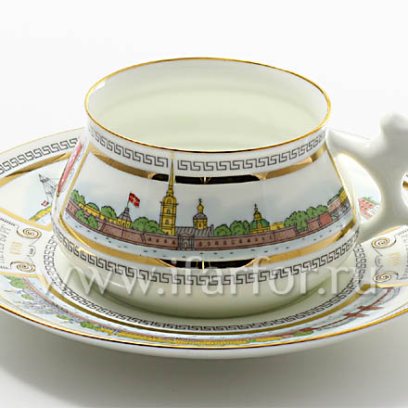 Чашка с блюдцем кофейная «Невские берега» 1/2