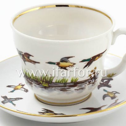 Чашка с блюдцем чайный «Летят утки» 1/2