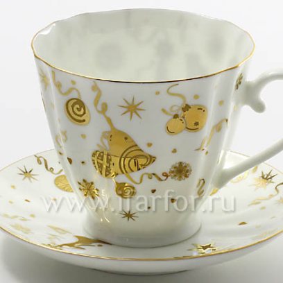 Чашка с блюдцем чайная «Веселый праздник» 1/2