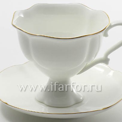 Чашка с блюдцем кофейная «Золотая лента» 1/2