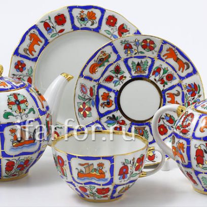 Сервиз чайный Русский лубок 6/20 Тюльпан