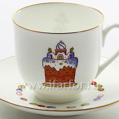 Чашка с блюдцем Кулич и Пасха 1/2 Ландыш