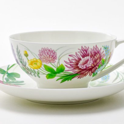 Чашка с блюдцем чайный «Полевые цветы 1» 1/2