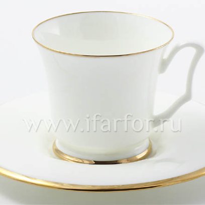 Чашка с блюдцем чайная Золотая лента 1/2 Юлия