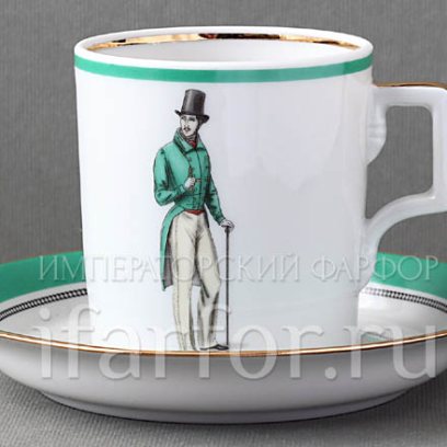 Чашка с блюдцем в подарочной коробке «Modes de Paris (зеленый)» 1/2