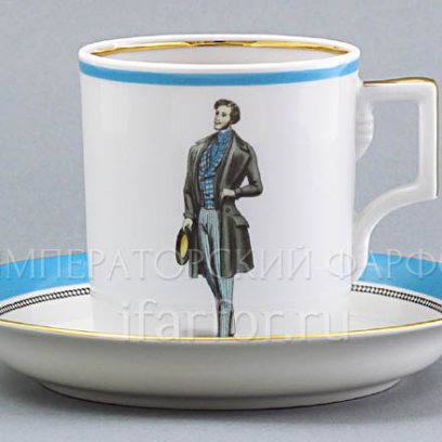 Чашка с блюдцем в подарочной коробке «Modes de Paris (голубой)» 1/2