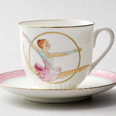 Чашка с блюдцем Художественная гимнастика. Обруч 1/2 Ландыш