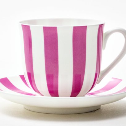 Чашка с блюдцем «Да и нет (светло-розовый)» 1/2