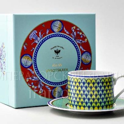 Подарочный набор чайный «Юлия Высоцкая. Azzurro» 1/2 Форма: Соло. Твердый фарфор. 265 мл.