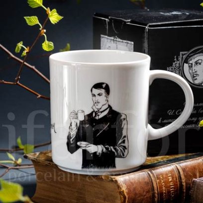 Кружка в подарочной коробке «Фандорин. Правильный чай» Форма: Стандарт. Твердый фарфор. 370 мл.