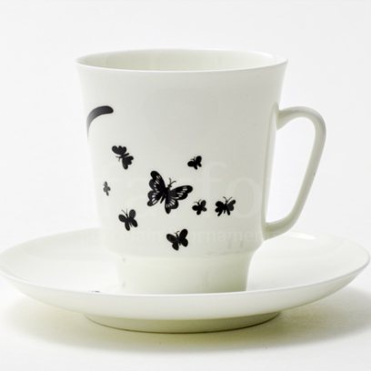 Чашка с блюдцем кофейная Мотыльки 1/2 Майская