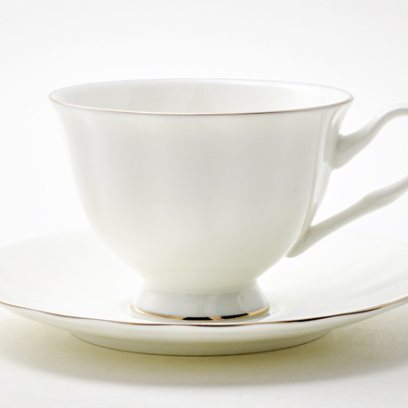Чашка с блюдцем чайная «Платиновая лента 2» 1/2
