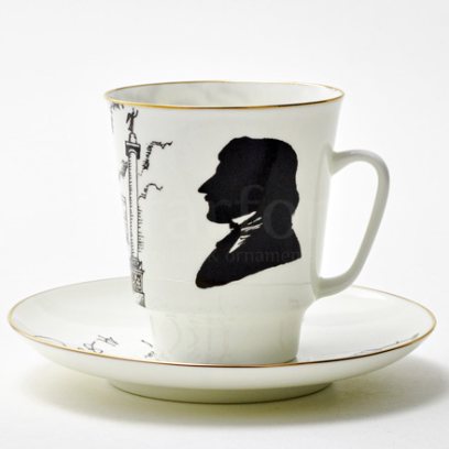 Чашка с блюдцем кофейная Русские писатели. Гоголь 1/2 Майская