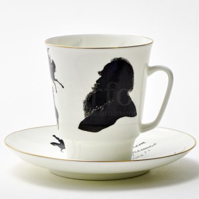 Чашка с блюдцем кофейная «Русские писатели. Толстой» 1/2