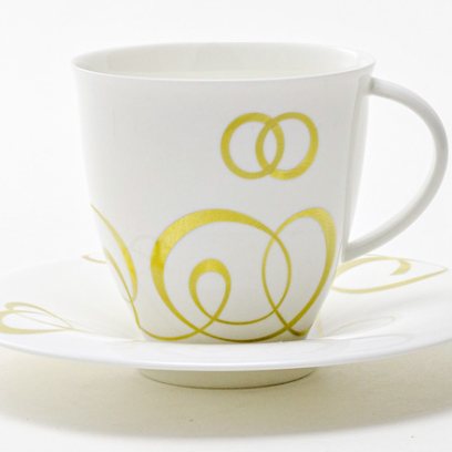 Чашка с блюдцем чайная «Колечки» 1/2