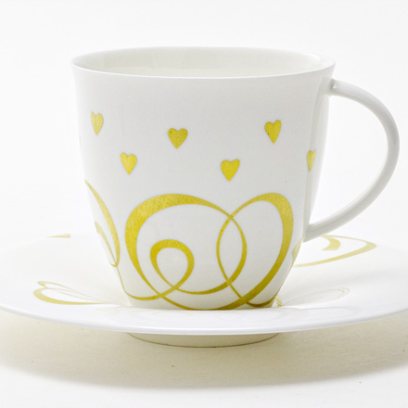 Чашка с блюдцем чайная «Сердечки» 1/2