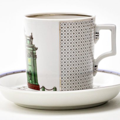 Чашка с блюдцем чайная «Серебряный город 2» 1/2