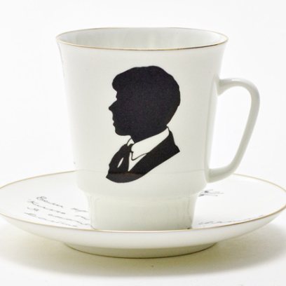 Чашка с блюдцем кофейная «Русские писатели. Есенин» 1/2