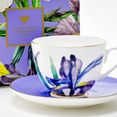 Чашка с блюдцем в подарочной коробке «Аметистовое пламя» 1/2
