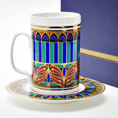 Бокал с блюдцем и крышкой в подарочной коробке Готический 10 Тор