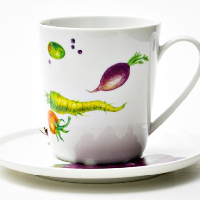 Чашка с блюдцем чайная «Мамина дача» 1/2