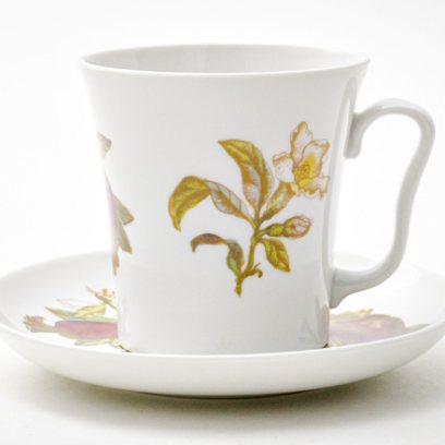 Бокал с блюдцем чайный «Гранаты»