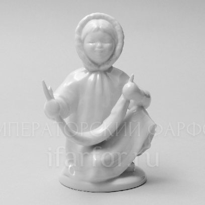 Скульптура Якутка с севрюгой Белая н/к