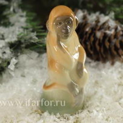 Скульптура «Мартышка» Форма: Мартышка. Мягкий фарфор. 82 мм.